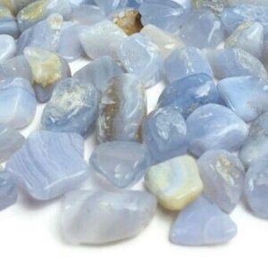 Blue Lace Agate Tumbled Stones: Mini Crystal Gemstone Lot (100G)