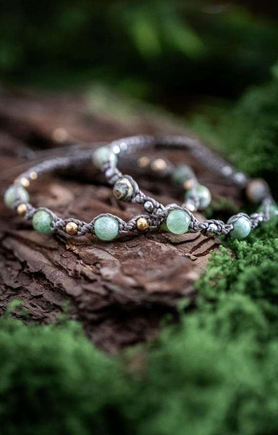 Calcit Edelstein Armband Handgefertigt – Makramee Armband Pastell, Boho Schmuck Mit Messing Oder Edelstahl, Für Leichtigkeit Und Ruhe