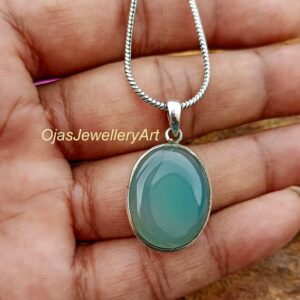 Calcite 925 Sterling Silver Pendant Necklace: Handmade Gemstone Jewelry Mothers Day Gift