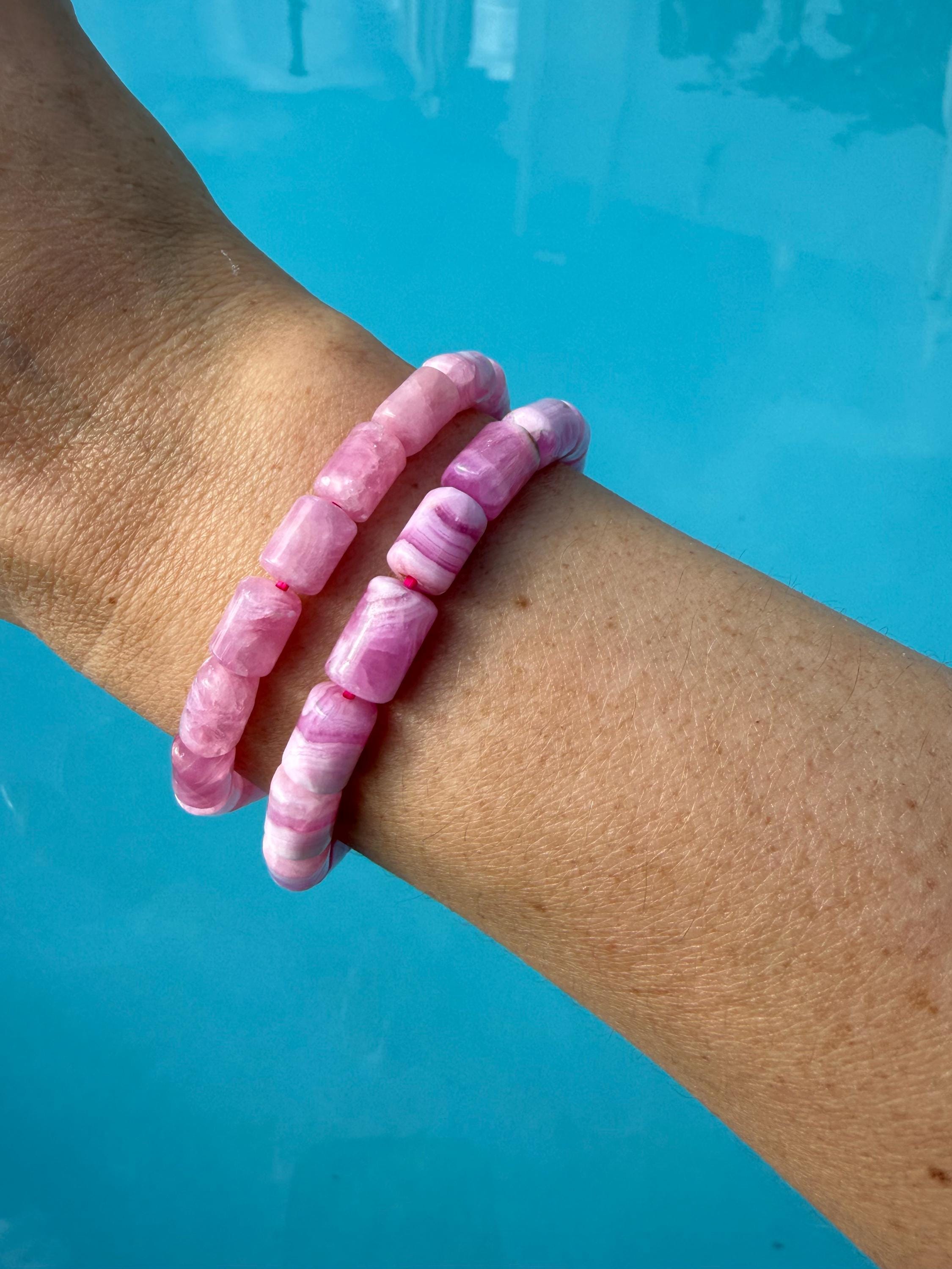 Ultra High Quality Pink Cobalt Cobalto Calcite Bracelet, 8.5mm, 8mm, 7.5mm Or 7mm Barrel Beads