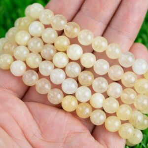 Yellow Calcite 8mm Round Stretchy String Oval Bracelet Natural Crystal Gemstone Bracelets - Gemstone Bracelets Handmade Jewelry Bracelet