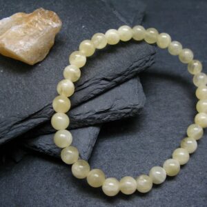 Yellow Calcite Genuine Bracelet ~ 7 Inches ~ 6mm Round Beads