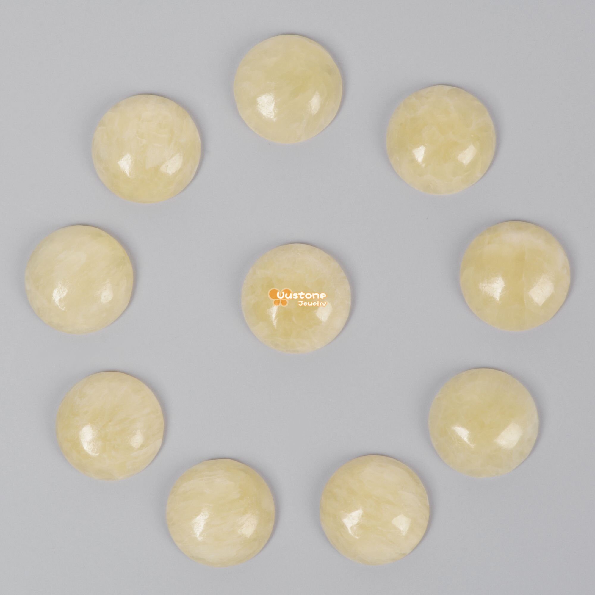 16mm Calcite Gemstone Round Flatback Cab Cabochon Stone Loose Stone Cab Diy Jewelry Making Stone