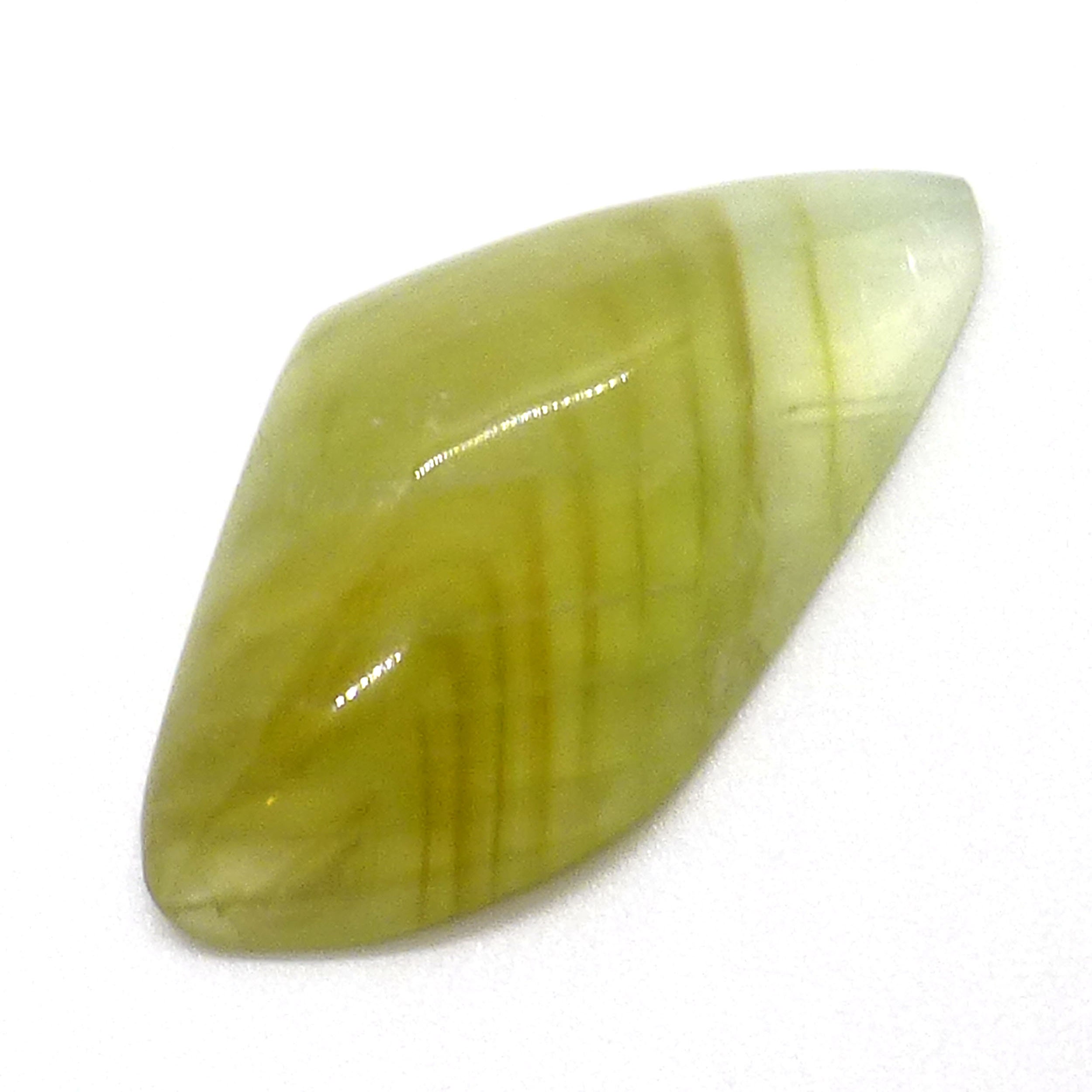 22.555 Carats Banded Acid Yellow Calcite Gemstone Cabochon Handmade By Jon Bowman One Of A Kind Stone For Making Jewelry