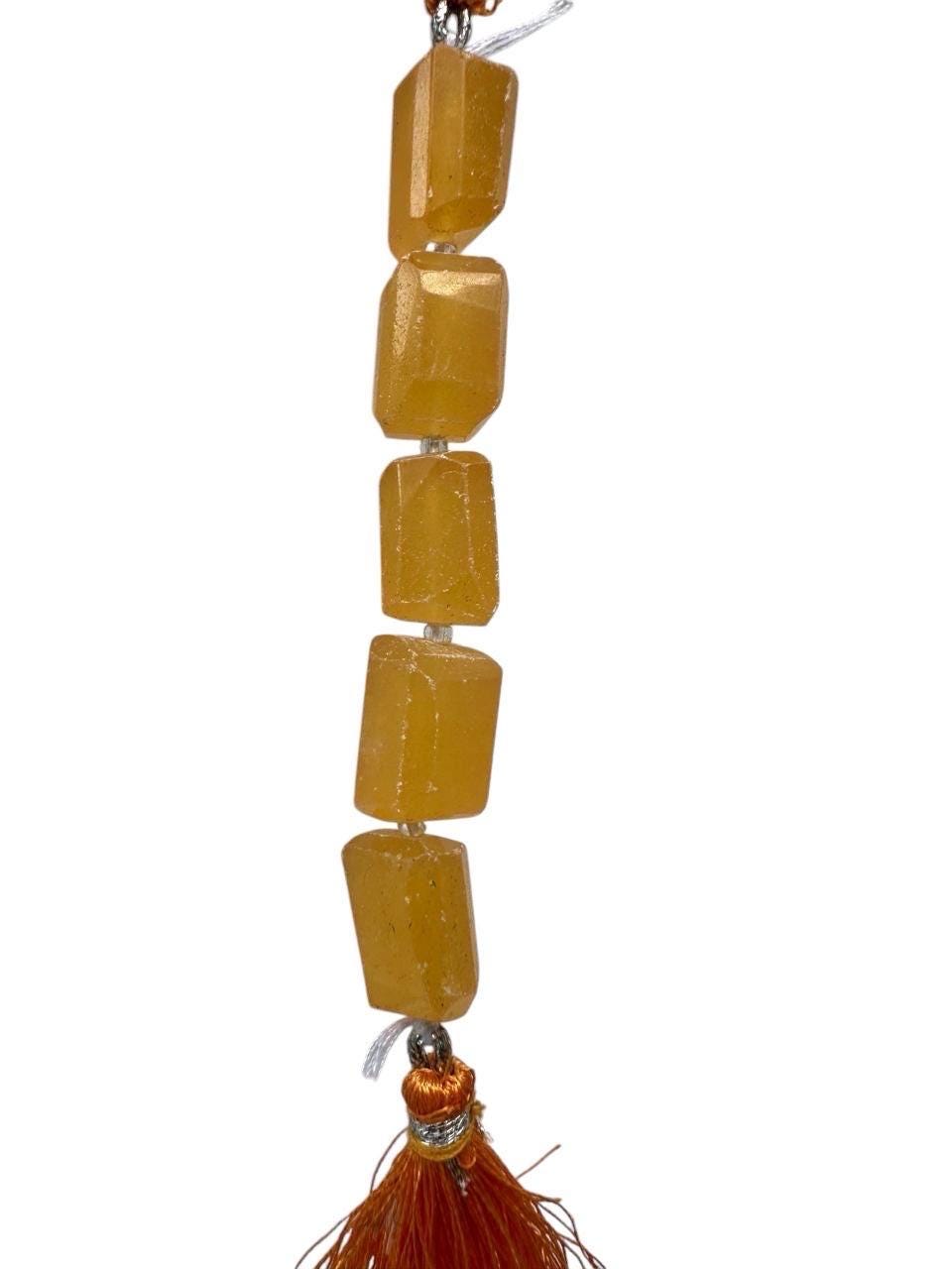 Mango Calcite Faceted Nugget Beads: Rare Gemstone, 5 Piece Set (14x10 To 15x11mm)