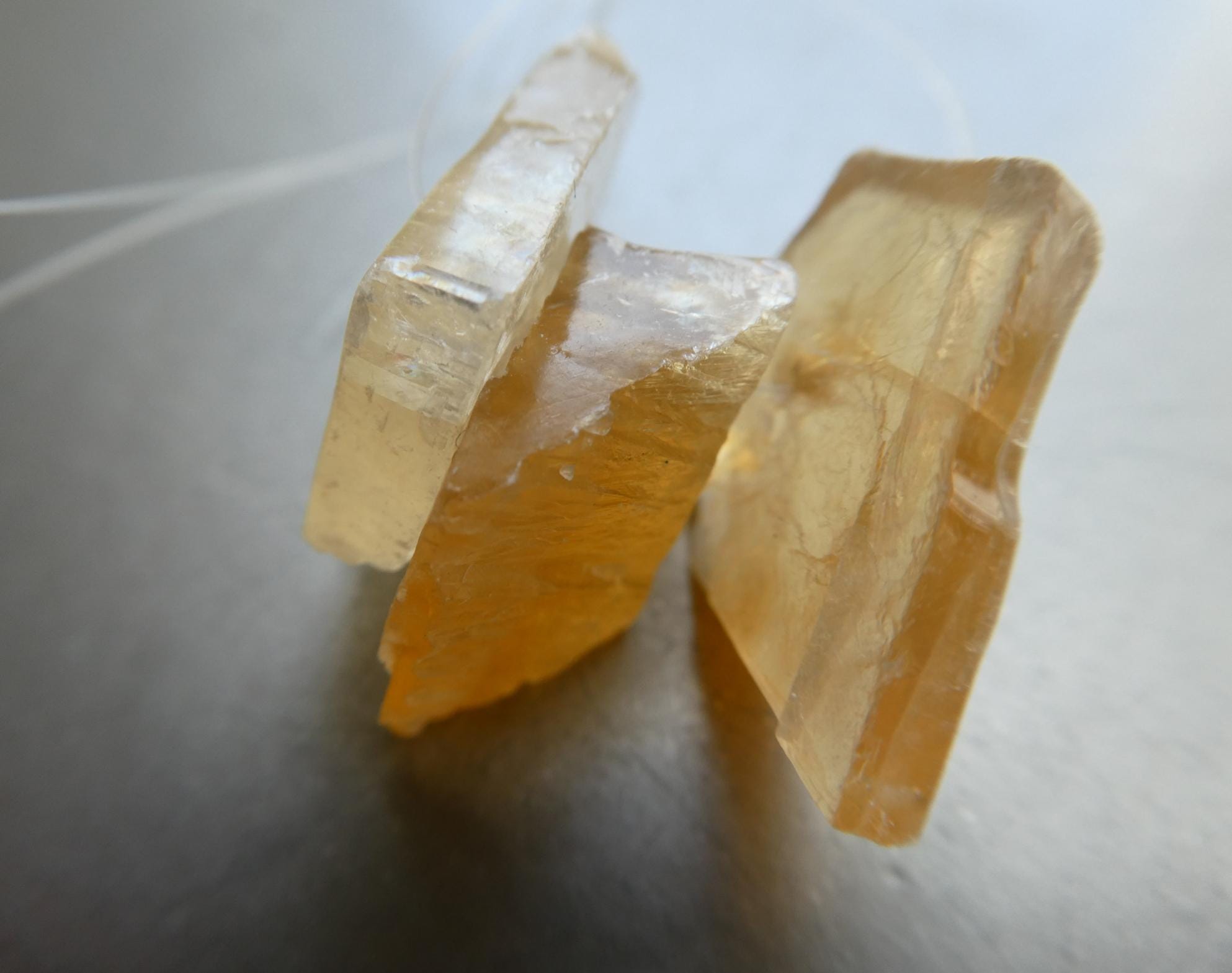 Raw Citrine Calcite 18-21 Beads- 3 Pcs Natural Crystals- Jewelry Making-craft Gemstone Beads
