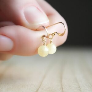 Calcite Earrings: 14k Gold Fill Yellow Gemstone Dangle Calcite Earrings: 14k Gold Fill Yellow Gemstone Dangle