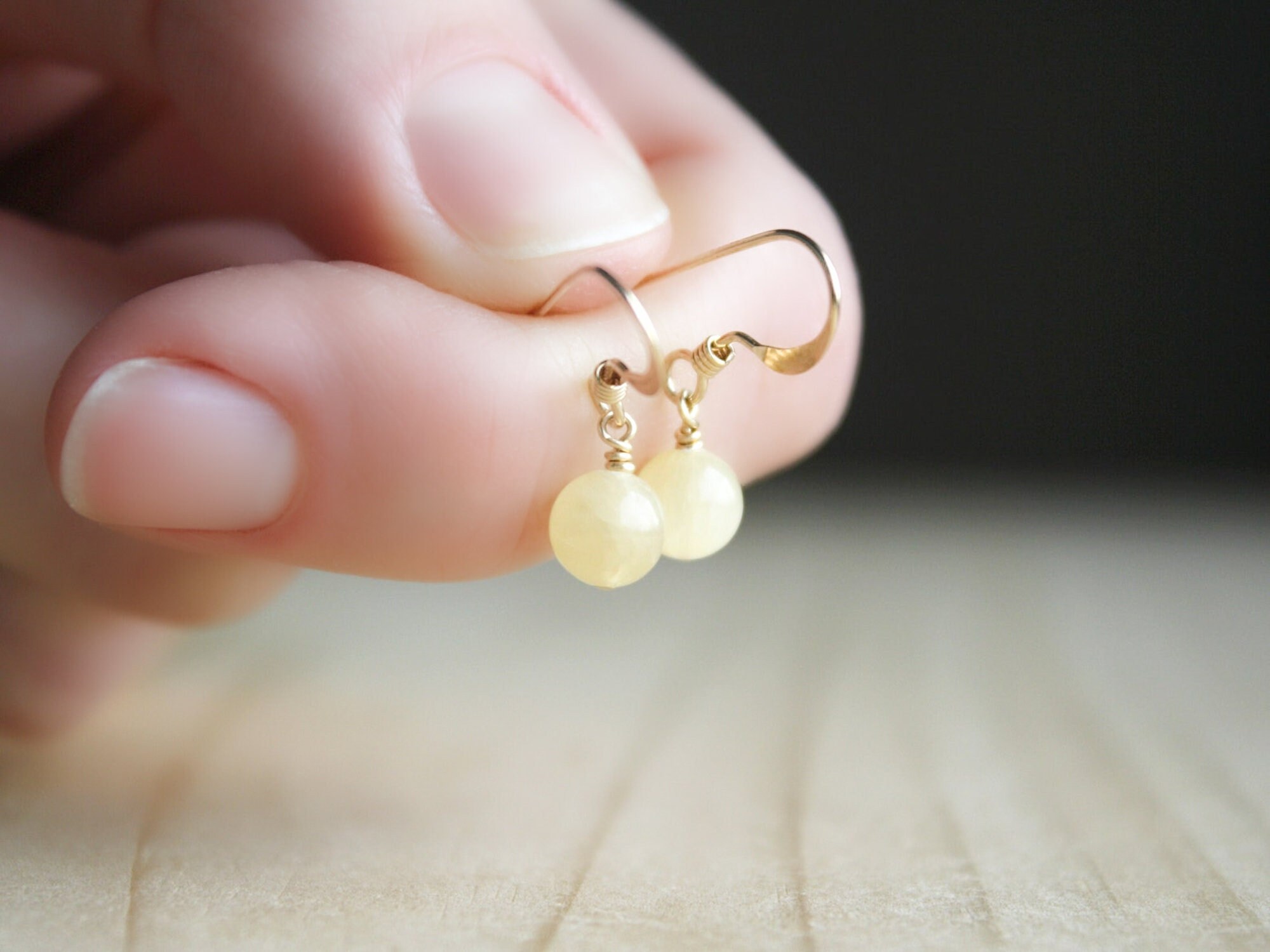Calcite Earrings: 14k Gold Fill Yellow Gemstone Dangle