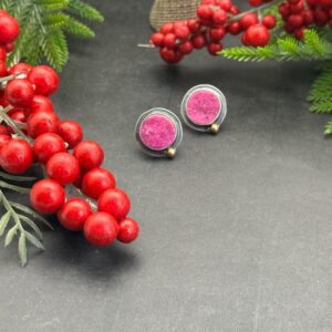 Cobaltoan Calcite Mixed Metals Artisan Studs