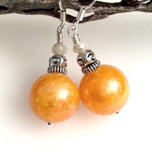 Honey Calcite Earrings – Luminous Peach Orange Earrings