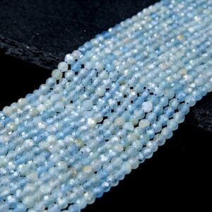 4MM Lemurian Aquatine Calcite Gemstone Rare Argentina Grade AAA Micro Faceted Round Beads 15 inch Full Strand (80016827-P66) 4MM Lemurian Aquatine Calcite Gemstone Rare Argentina Grade AAA Micro Faceted Round Beads 15 inch Full Strand (80016827-P66)