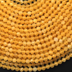 Aaa Faceted Natural Honey Calcite 4mm Round Beads Golden Yellow Gemstone 15.5" Strand Aaa Faceted Natural Honey Calcite 4mm Round Beads Golden Yellow Gemstone 15.5" Strand