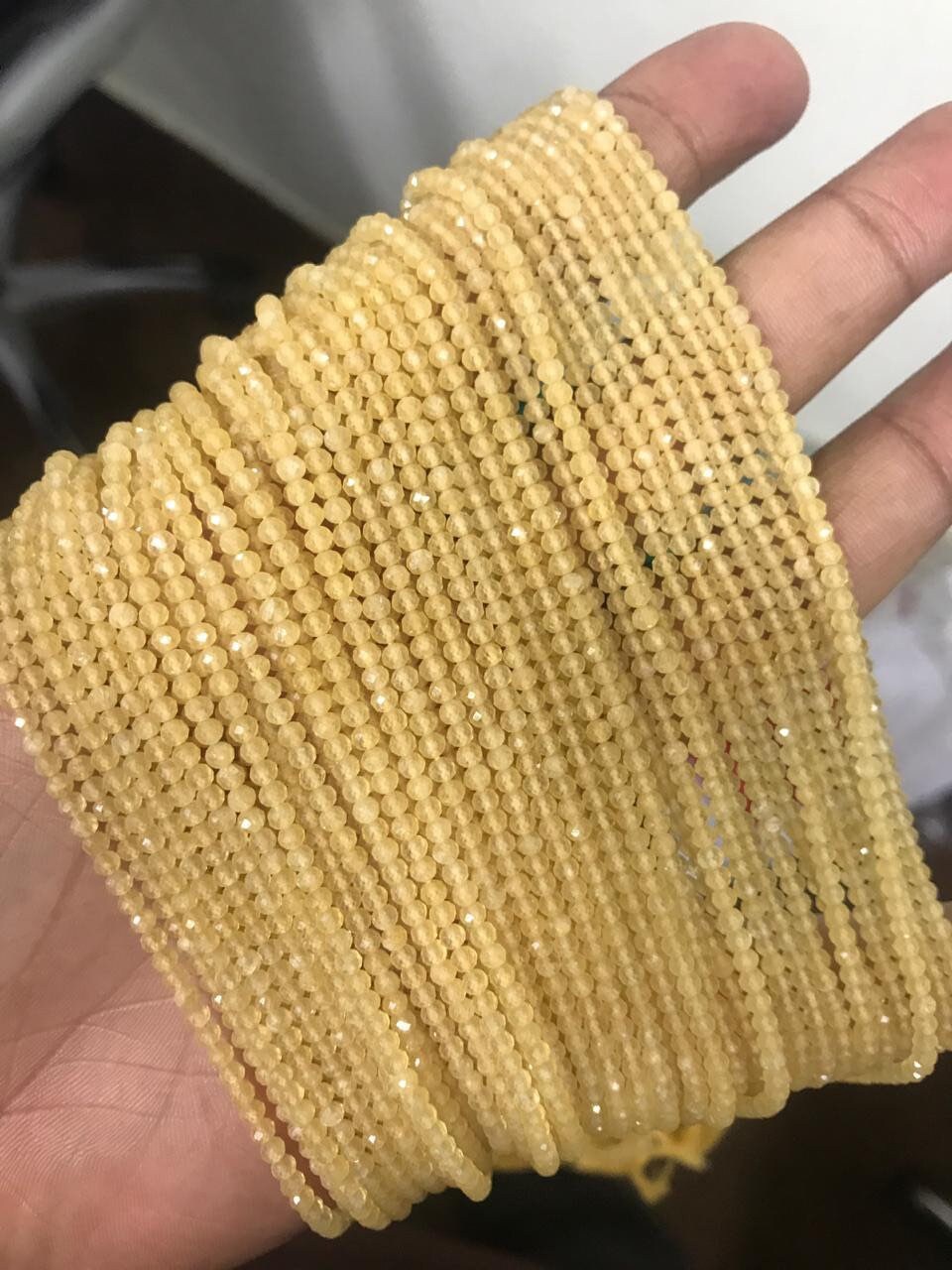 Pack Of 2 Strand Aaa Calcite 2 Mm Micro Faceted Beads 13 Inch Strand, Natural Yellow Calcite Beads, Genuine Loose Beads, Bulk Wholesale Lots