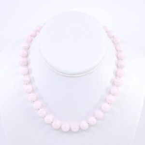 10mm Pink Mangano Calcite Necklace | Rare AAA+ Peruvian Gemstone Beads | Sterling Silver Lobster Clasp | Feminine Elegant Jewelry