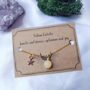 Gold plated Yellow Calcite Whimsigoth Star Necklace - Protection - Grounding Gold plated Yellow Calcite Whimsigoth Star Necklace - Protection - Grounding