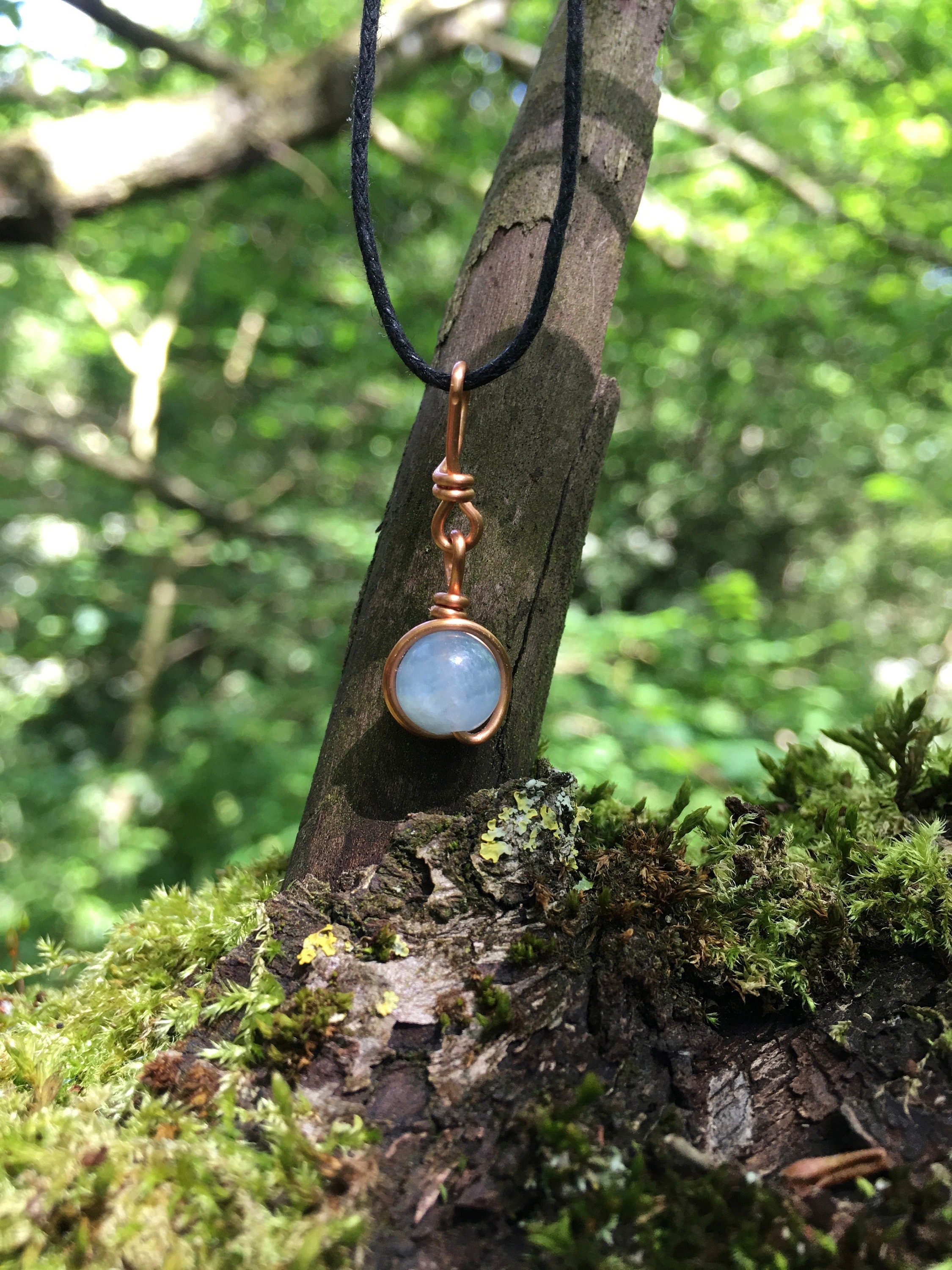 Lemurian Aquatine Calcite Necklace: Jewellery Gifts