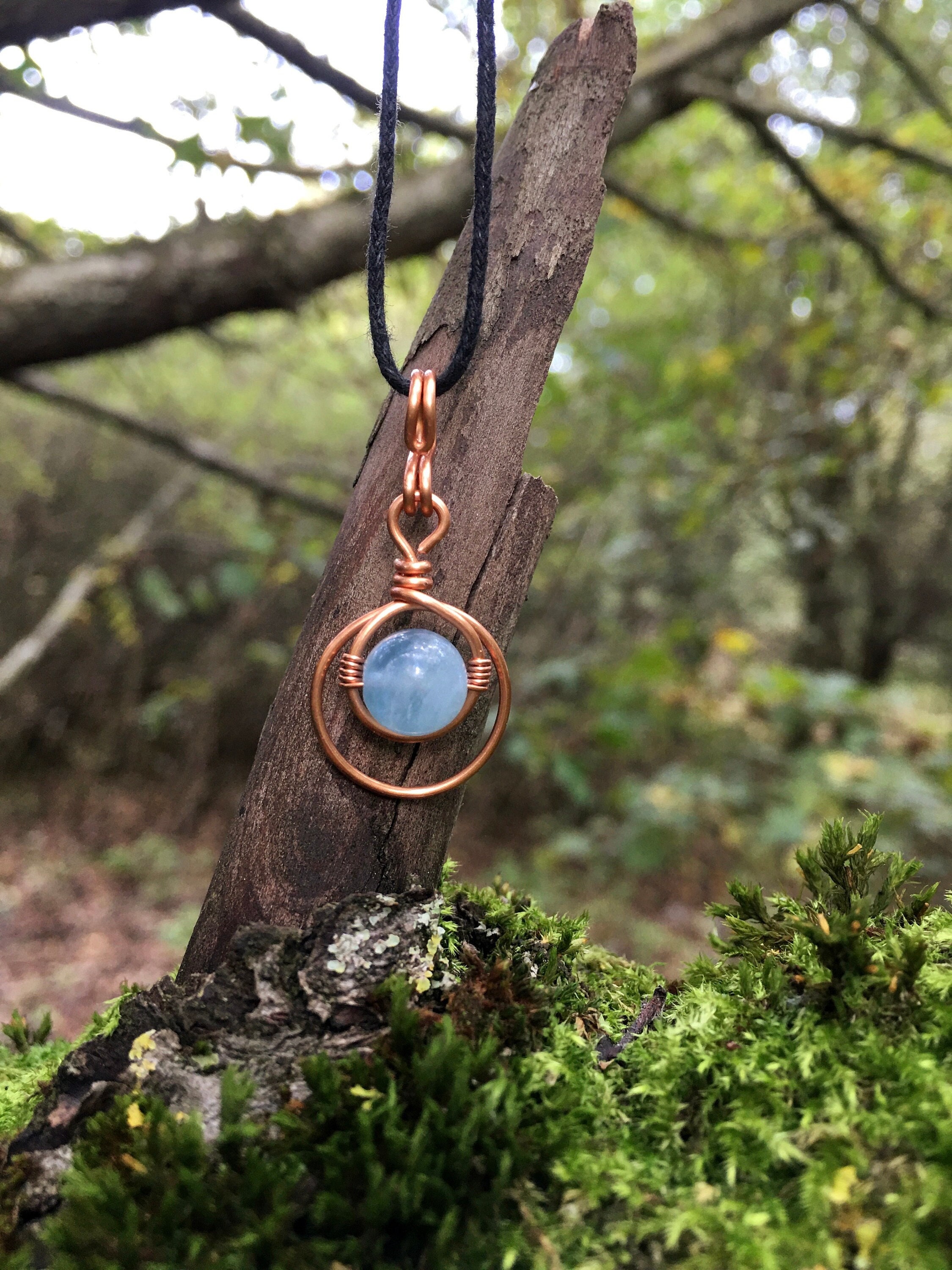 Lemurian Aquatine Calcite Necklace, Jewellery Gifts, Necklaces