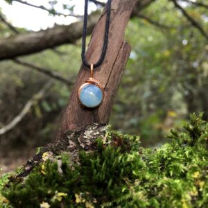Lemurian Aquatine Calcite Necklace: Jewellery Gifts Lemurian Aquatine Calcite Necklace: Jewellery Gifts