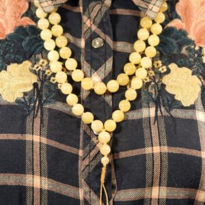 Calcite Mala Beads • Calcite Necklace • Yellow Mala Necklace • Beaded Tassel • Spiritual Jewelry • Meaningful Gift • 10mm • 2768