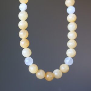 Yellow Calcite Necklace Intense Feelings White Yellow Calcite Necklace Intense Feelings White