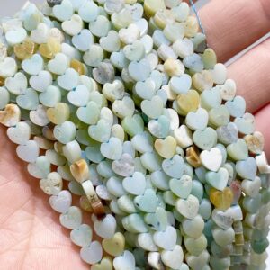 AAA Caribbean Calcite Heart Beads – 6mm Natural Gemstone Strand, Stone of Calm AAA Caribbean Calcite Heart Beads – 6mm Natural Gemstone Strand, Stone of Calm