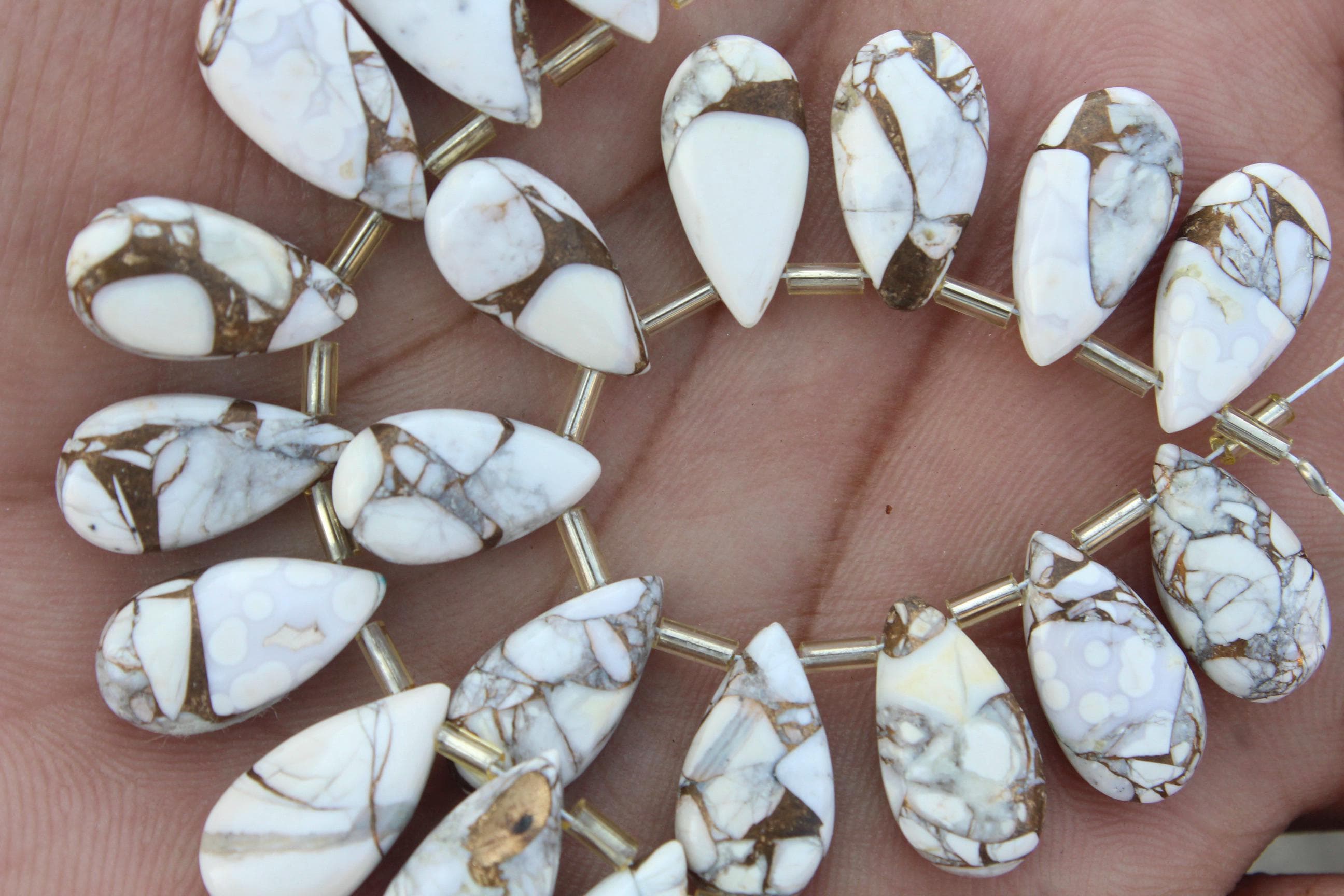 Copper Calcite Gemstone Briolette Beads I 10 Piece Teardrops I Size- 8x16 Mm App I Jewelry Setting (c21)