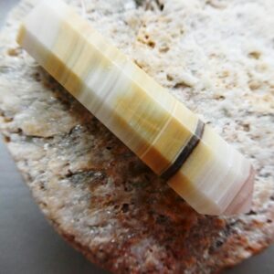 Green brown calcite 44mm point bead- 1 pc banded gemstone-pendant jewelry making-craft natural beads Green brown calcite 44mm point bead- 1 pc banded gemstone-pendant jewelry making-craft natural beads