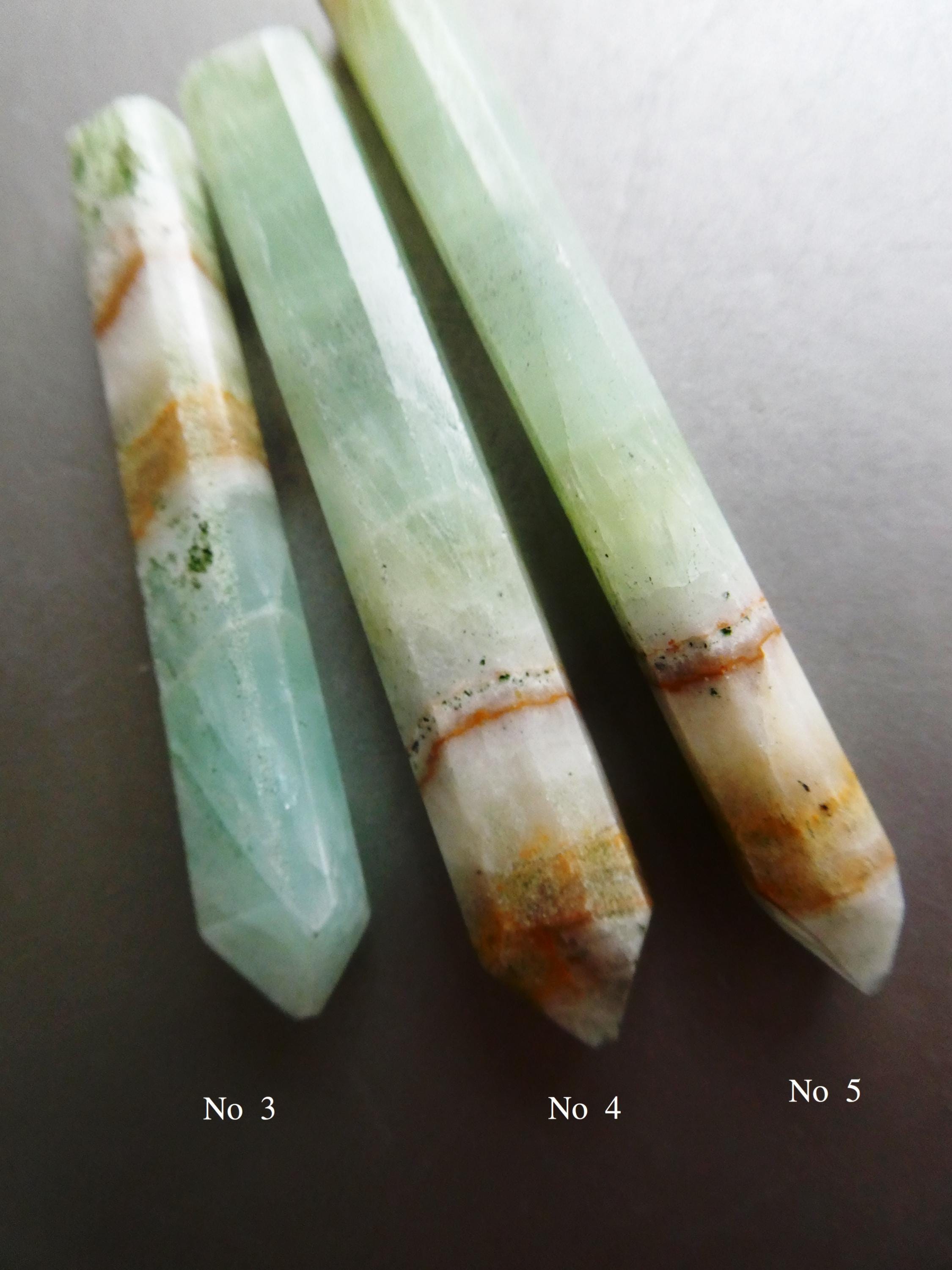Green Brown Calcite Point 51-65mm Bead- 1 Large Stick Spike Crystal-jewelry Making -craft Beads