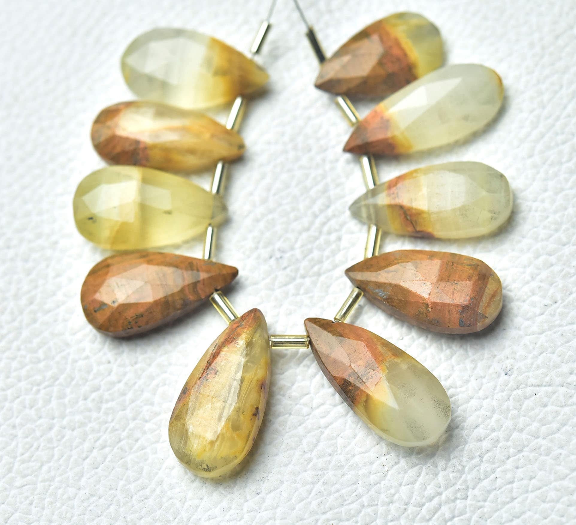 Natural Calcite Pear Briolette 10x19mm To 12x24 Faceted Pear Briolettes Gemstone Beads Jewelry Calcite Beads Necklace Beads 10 Pcs No5924