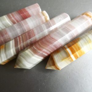 Rainbow Calcite 59mm Point Bead-1 Large Spike Stick Crystal Banded-jewelry Making-craft Beads