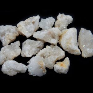 White Calcite Druzy Beads - Petite Top Drilled Gemstones, Set of 5