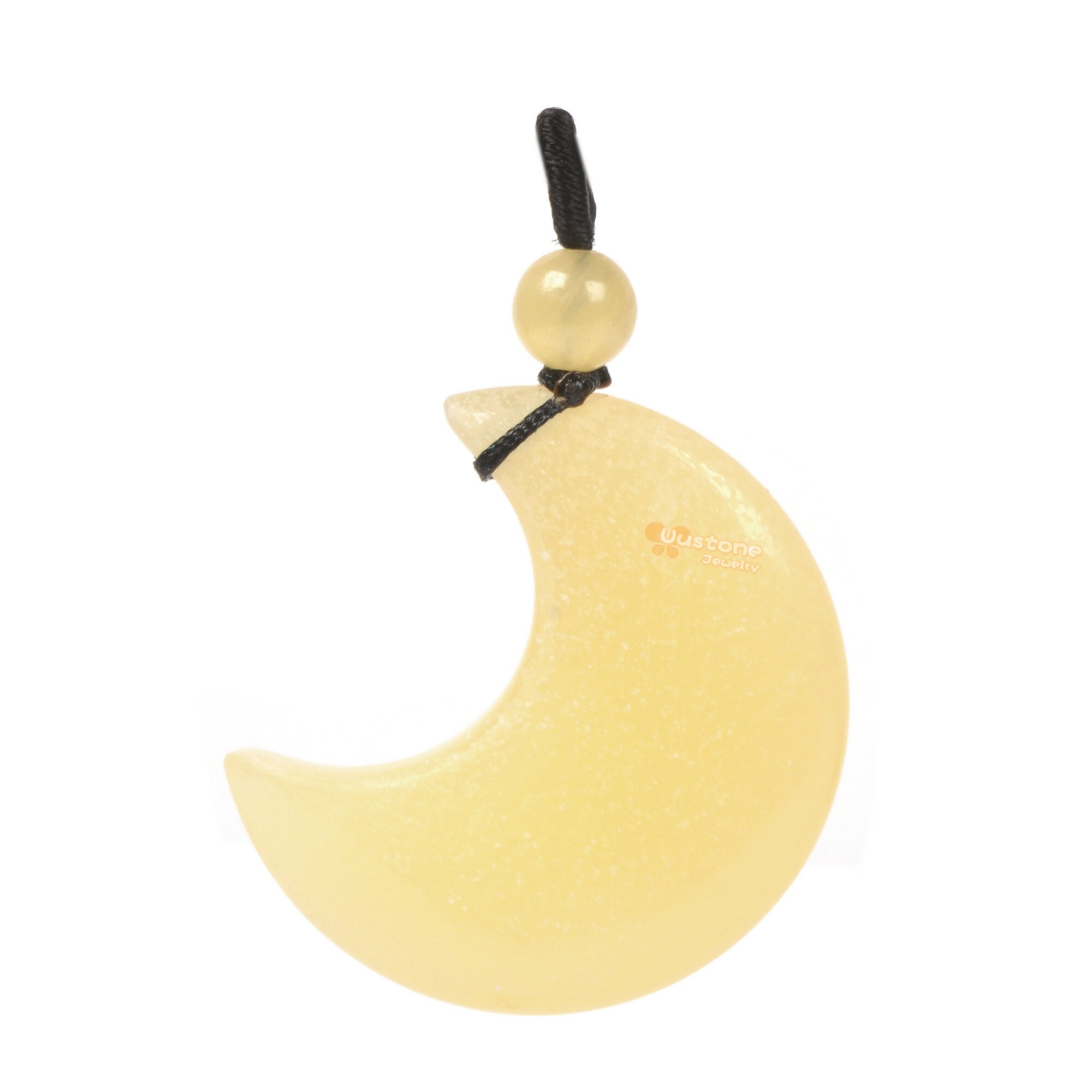 32mm Calcite Carved Crescent Moon Pendant