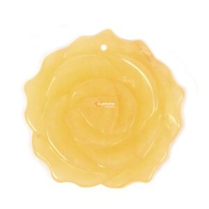 35mm calcite carved flower pendant bead Jewellery Making