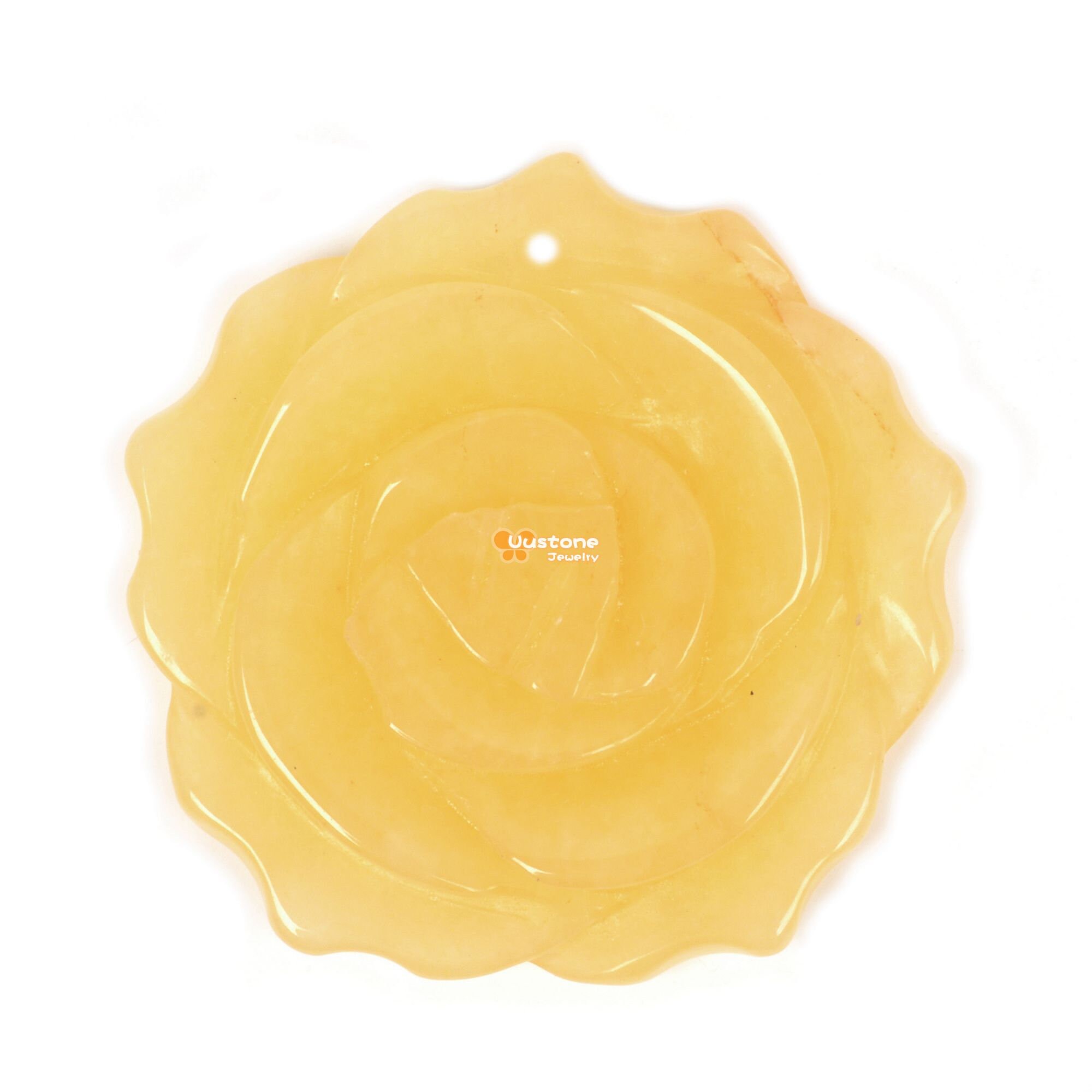 35mm Calcite Carved Flower Pendant Bead Jewellery Making