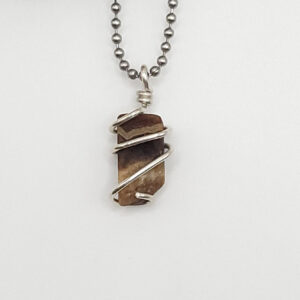 Chocolate Calcite Necklace In Silver | Crystal For Grounding And Inner Balance