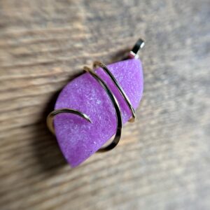 Cobaltoan Calcite In 14k Gold Pendant