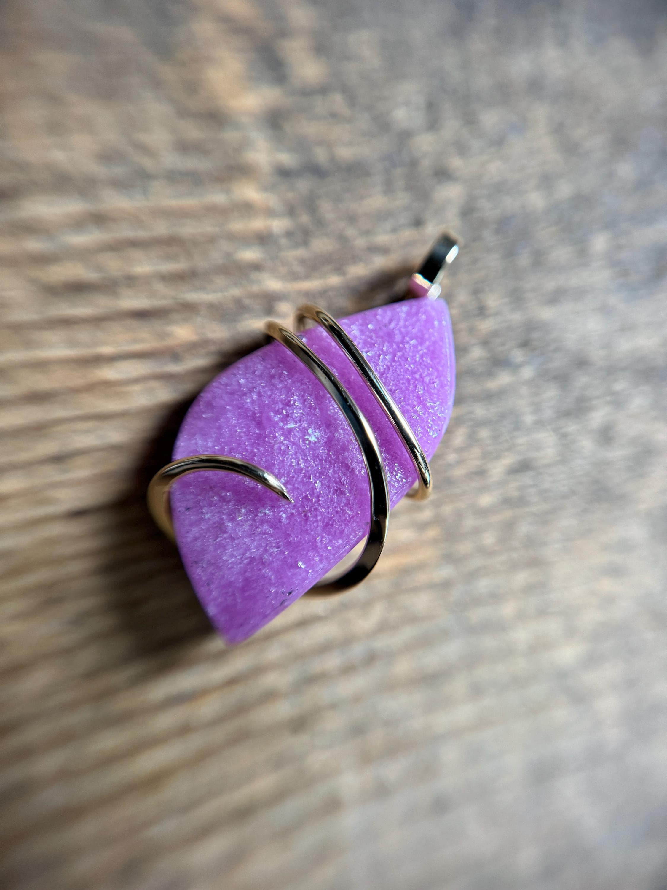 Cobaltoan Calcite In 14k Gold Pendant