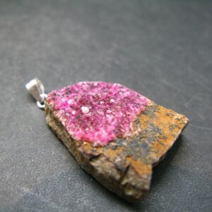 Cobaltocalcite Cobalto Calcite Silver Pendant From Morocco - 1.3" - 6.43 Grams