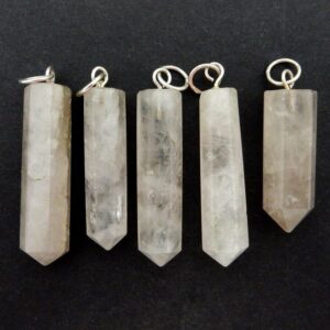 Calcite Crystal Point Pendant with Silver tone Bail (12BROWNSHELF-54-02)
