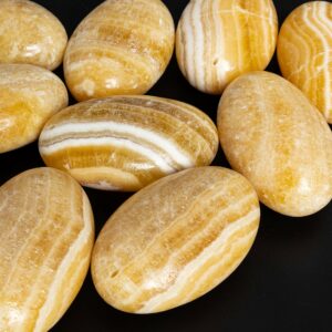 Genuine Natural Yellow Oval Honey Calcite AAA Quality Top Drilled Egg Shape Gemstone Pendants