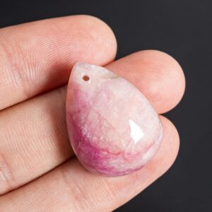 Natural Pink Cobalt Calcite Pendant-Teardrop Shape Top Drilled Cabochon Gemstone Necklace