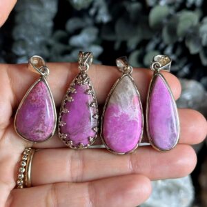 Pink Cobalto Calcite Pendant Necklace: .925 Sterling Silver, 18" Chain
