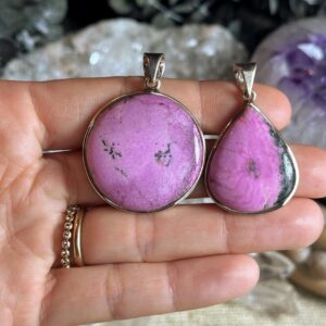 Pink Cobalto Calcite Pendant Necklace: .925 Sterling Silver