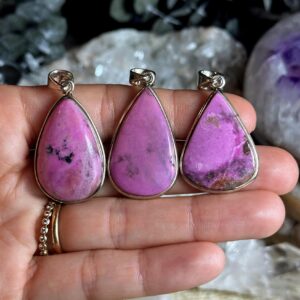 Pink Cobalto Calcite Pendant Necklace: .925 Sterling Silver, 18" Chain