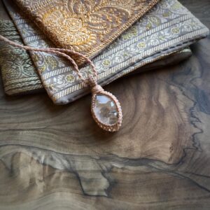 Small calcite crystal pendant, raw gemstone necklace, ethical sourced gemstone, handmined, soft heart, minimalistic crystal necklace