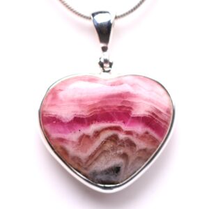 Sterling Silver Pink Pink Cobalto Calcite Heart Pendant - One of a Kind Jewelry - Gemstone Necklace