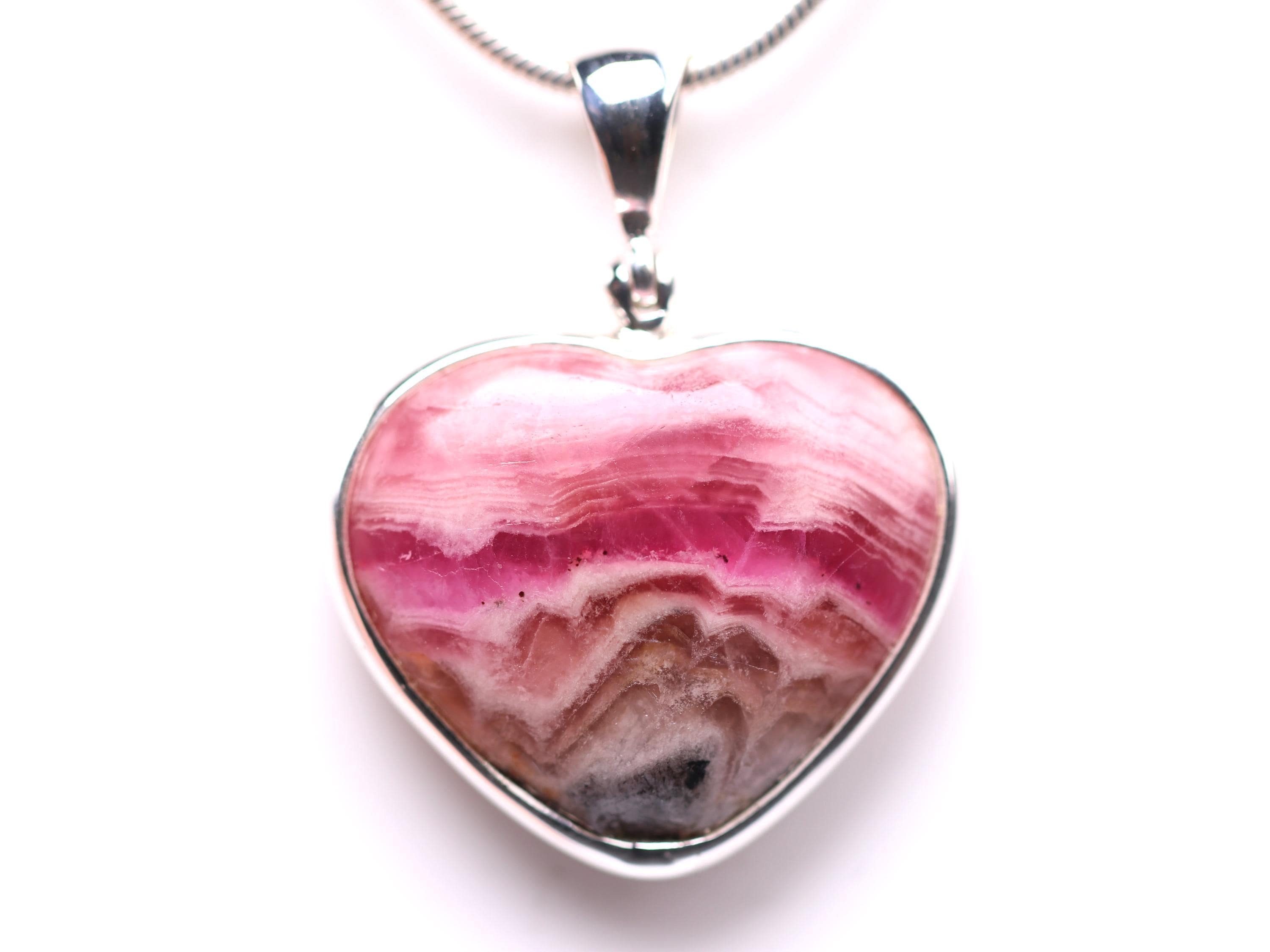 Sterling Silver Pink Pink Cobalto Calcite Heart Pendant - One Of A Kind Jewelry - Gemstone Necklace
