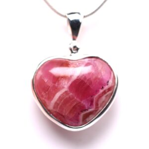 Sterling Silver Pink Pink Cobalto Calcite Heart Pendant - One of a Kind Jewelry - Gemstone Necklace