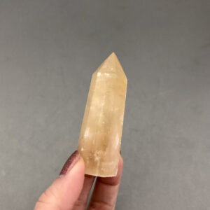 Amber Honey Calcite Crystal Point (2 15/16" Tall) For Solar Plexus, Self Confidence, Self Empowerment, Cleansing Meridian, Courage, Grids Amber Honey Calcite Crystal Point (2 15/16" Tall) For Solar Plexus, Self Confidence, Self Empowerment, Cleansing Meridian, Courage, Grids