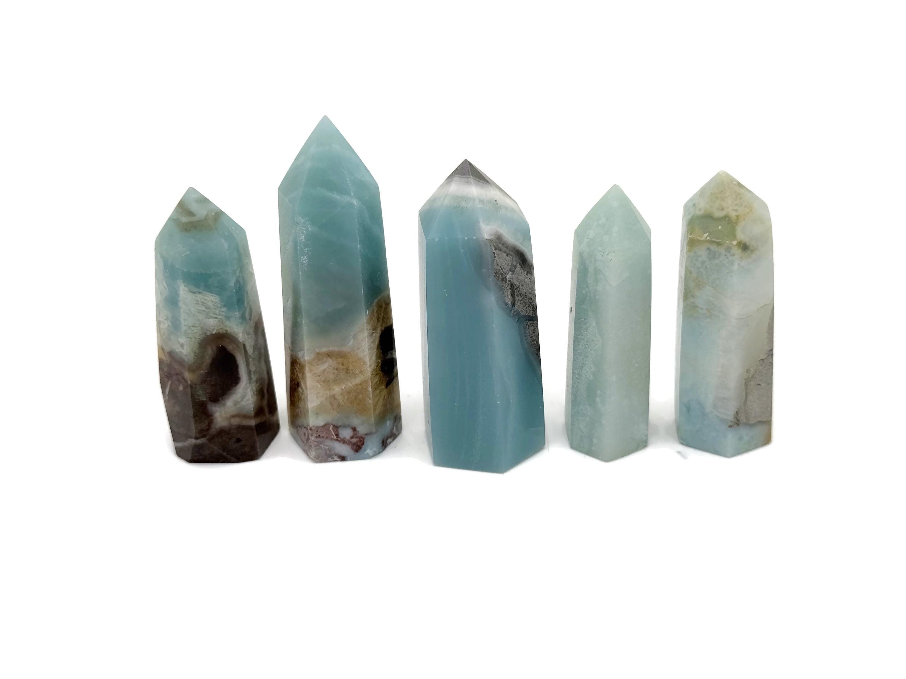 Caribbean Calcite Obelisk Tower Stone - Gemstone Tower - Meditation Gemstone - Crystal Gifts - Home Crystal Decor - Tw1117